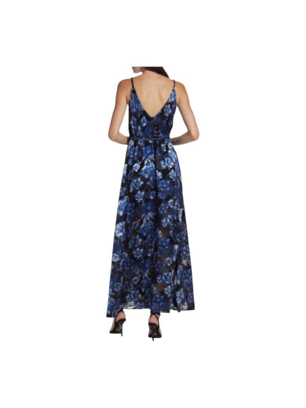 Alice + Olivia Blue Samantha Wrap Maxi Dress Size 6 - Picture 4 of 13